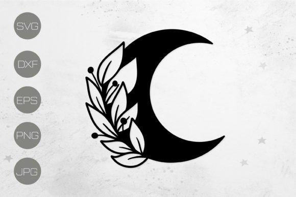 Crafting Elegance: The Crescent Floral Moon SVG Cut File for Modern DIY Projects