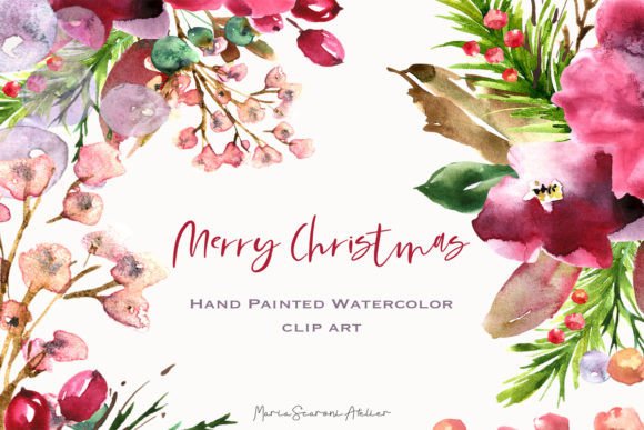 Elevate Your Holiday Projects with Watercolor Floral Clipart