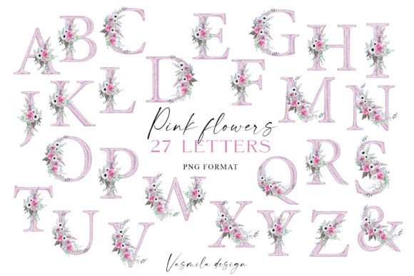 Enchant Your Projects with Floral Clipart Letters PNG