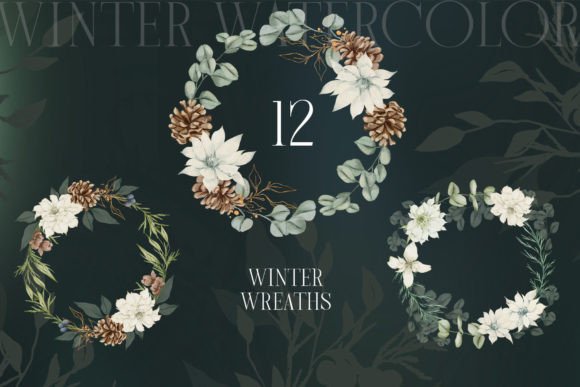 The Art of Watercolor Winter Floral Wreaths