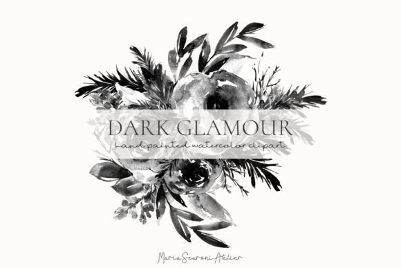 The Black and White Watercolor Floral Bouquet: A Moody Muse for Modern Design