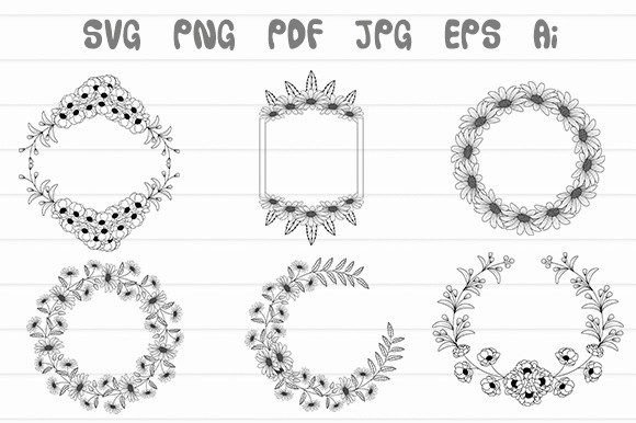 The Versatile Hand Drawn Boho Round Floral Frame SVG
