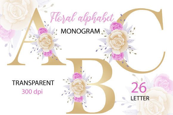 Watercolor Floral Alphabet Clipart for Creative Projects